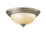 Quorum 2 Light Bowl Flush Mount in Mystic Silver