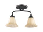 Quorum Randolph 2 Light Bowl Semi Flush Mount in Oiled Bronze