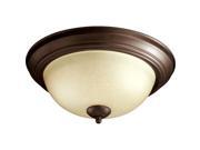 Quorum 2 Light Bowl Flush Mount in Oiled Bronze