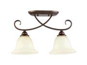 Quorum Celesta 2 Light Bowl Semi Flush Mount in Oiled Bronze