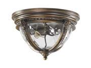 Quorum Pemberton 2 Light Bowl Flush Mount in Bronze Patina