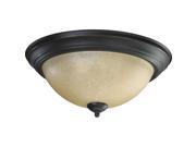 Quorum 3 Light Bowl Flush Mount in Old World