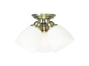 Livex Somerville Ceiling Mount in Antique Brass