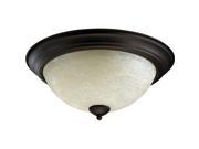 Quorum 3 Light Bowl Flush Mount in Oiled Bronze