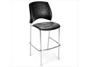 OFM Star 31.25 Chrome Stool with Frame in Charcoal set of 2