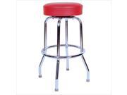Richardson Seating Retro 1950s Backless Swivel Bar Stool in Red 24