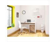 Nexera Liber T 3 Piece Office Set in White with Wall Shelves
