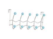 Elegant Home Fashions Over The Door Rack in Teal and Chrome