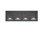 Toltec Scroll 4 Light Bar in Bronze with 16 Frosted Crystal Glass