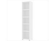 Tvilum Structure 5 Shelf Narrow Bookcase in White