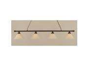 Toltec Oxford 4 Light Bar in Bronze with 14 Amber Marble Glass