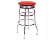 Richardson Seating Retro 1950s 30 Backless Swivel Bar Stool in Red