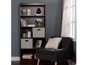 South Shore Axess 5 Shelf Wood Bookcase in Royal Cherry with 2 Baskets