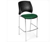 OFM Star 31.25 Chrome Stool in Forest Green set of 2
