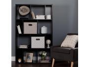 South Shore Reveal 12 Cubby Wood Bookcase in Chocolate with 2 Baskets