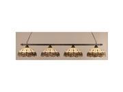 Toltec Lighting Square 4 Light Billiard Light 16 Roman Jewel 804 BRZ 997