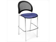 OFM Moon 31.25 Chrome Stool in Colonial Blue set of 2