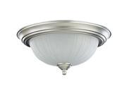 Quorum 2 Light Bowl Flush Mount in Satin Nickel