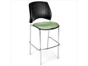 OFM Star 31.25 Chrome Stool in Sage Green set of 2