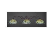 Toltec Jazz 3 Light Bar in Bronze with 16 Crescent Tiffany Glass