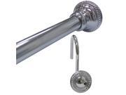 Elegant Home Fashions Shower Rod and Hook Set in Chrome