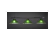 Toltec Square 3 Light Bar in Black Copper with 16 Kiwi Green Crystal Glass