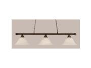 Toltec Oxford 3 Light Bar in Bronze with 14 White Alabaster Glass