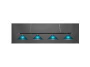 Toltec Oxford 4 Light Bar in Chrome And Matte Black with 16 Teal Crystal Glass