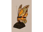 Toltec Meadow Brown Tiffany Butterfly with Dark Granite Base