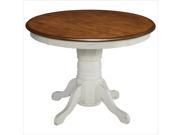 Home Styles French Countryside Pedestal Table in Oak and Rubbed White