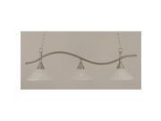 Toltec Swoop 3 Light Island Light in Brushed Nickel with 12 Italian Bubble Glass