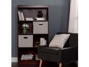South Shore Axess 4 Shelf Wood Bookcase in Royal Cherry with 2 Baskets