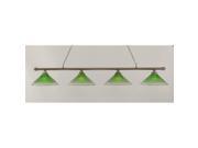 Toltec Oxford 4 Light Bar in Brushed Nickel with 16 Kiwi Green Crystal Glass