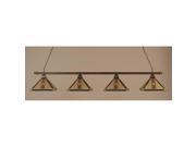 Toltec Lighting Square 4 Light Billiard Light 14 Santa Cruz 404 BRZ 986