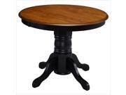 Home Styles French Countryside Pedestal Table in Oak and Rubbed Black