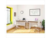 Nexera Liber T 3 Piece Office Set in White with Desk Panel