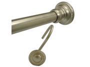Elegant Home Fashions Shower Rod and Hook Set in Satin Nickel