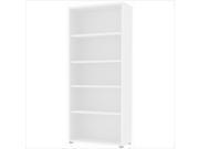 Tvilum Structure 5 Shelf Wide Bookcase in White