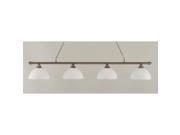 Toltec Oxford 4 Light Bar in Brushed Nickel with 14 Alabaster Pumpkin Glass