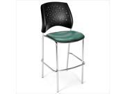 OFM Star 31.25 Chrome Stool with Frame in Teal set of 2