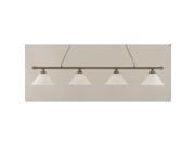 Toltec Oxford 4 Light Bar in Brushed Nickel with 14 White Marble Glass