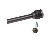 Elegant Home Fashions Safari Shower Rod and Hook Set in Rubbed Bronze