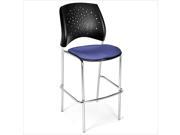 OFM Star 31.25 Chrome Stool in Colonial Blue set of 2
