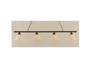 Toltec Oxford 4 Light Bar in Dark Granite with 14 Amber Marble Glass