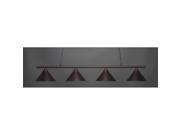 Toltec Oxford 4 Light Bar in Dark Granite with 14 Dark Granite Cone Metal Shades