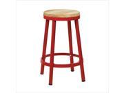 Office Star Bristow Collection 30 Metal Backless Barstool Red Finish Frame