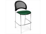 OFM Moon 31.25 Chrome Stool in Forest Green set of 2