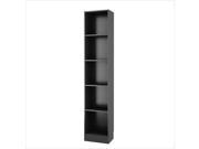 Tvilum Element Tall Narrow 5 Shelf Bookcase in Black Wood Grain