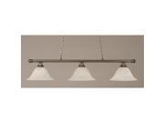 Toltec Oxford 3 Light Bar in Brushed Nickel with 14 White Alabaster Glass