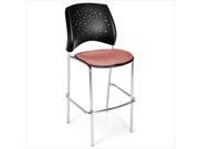 OFM Star 31.25 Chrome Stool in Coral Pink set of 2